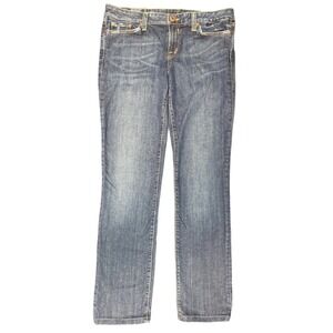 Lucky Brand Lola Straight Jeans Women's Blue Denim Made USA Mid Rise Stretch W29